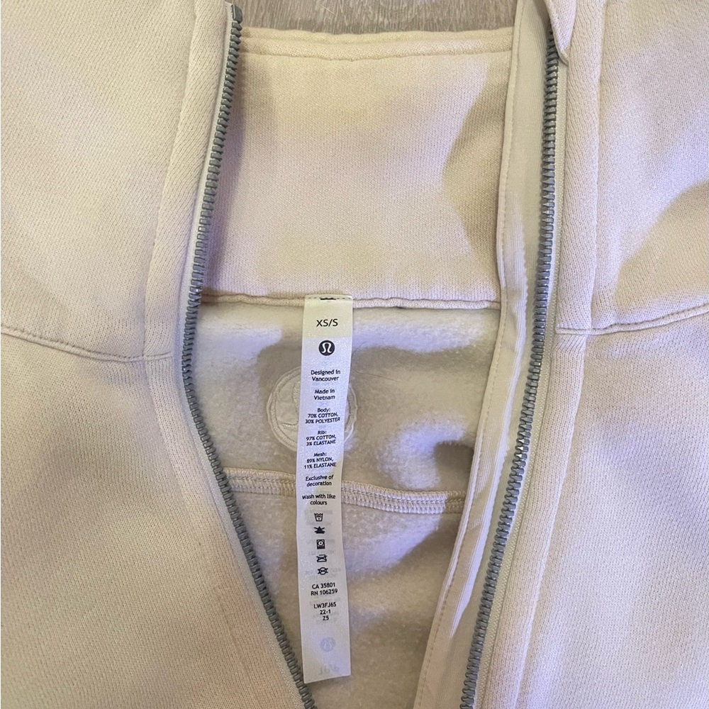 Cream Quarter-Zip Pullover - Picture 2 of 2